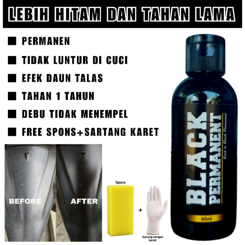 BLACK PERMANENT [Penghitam motor/mobil, Trim Restorer, Dasboard, Body motor/ mobil]