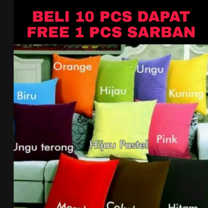 Sarung bantal Sofa polos 40x40cm/Sarung Bantal Kursi/Sarban sofa