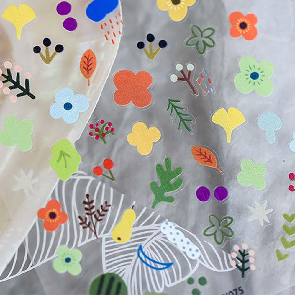 AUGUSTINA Agustin 5D Terukir Stiker Kuku Tanaman Daun Slider Decal Bunga DIY Nail Art Perhiasan