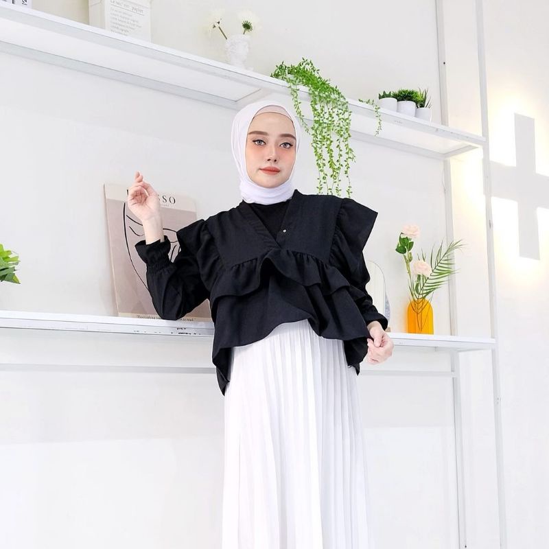 BLOUSE KOREA - QAMARA BLOUSE - ATASAN WANITA - KOREAN STYLE