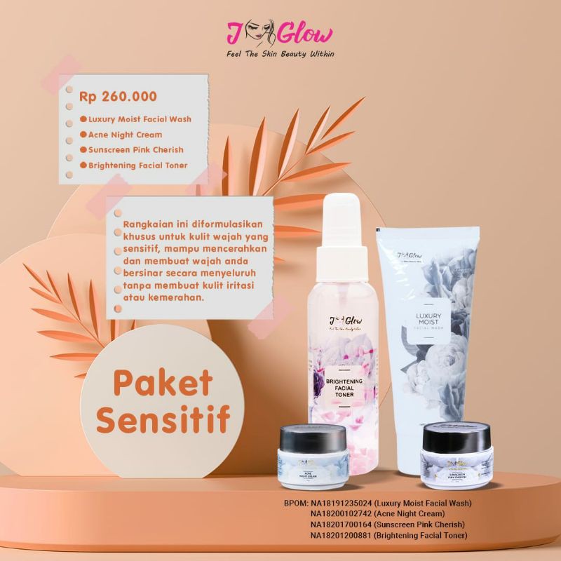 Jglow Paket sensitif whitening skin cream glowing