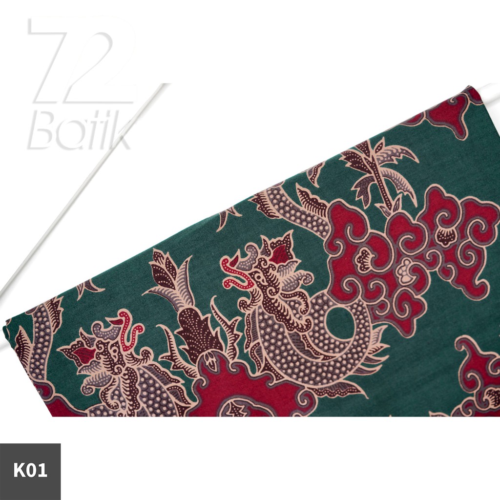 KAIN BATIK PREMIUM Bahan Katun Motif Naga Kembar Warna Hijau Ijo 724162 Cap 72 Jarik Jarit Samping Kebat Panjang Batik Katun Modern Premium Bahan Seragam Batik Pernikahan Kantor Keluarga Murah Kamen Jadi Batik Bali Lembaran