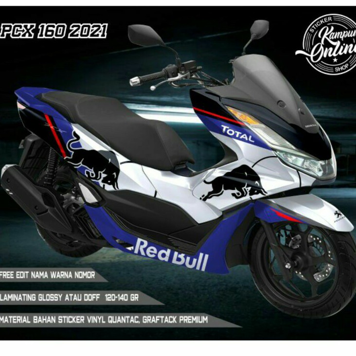 (PREMIUM) Decal sticker pcx new 160 Motip redbull fullbody