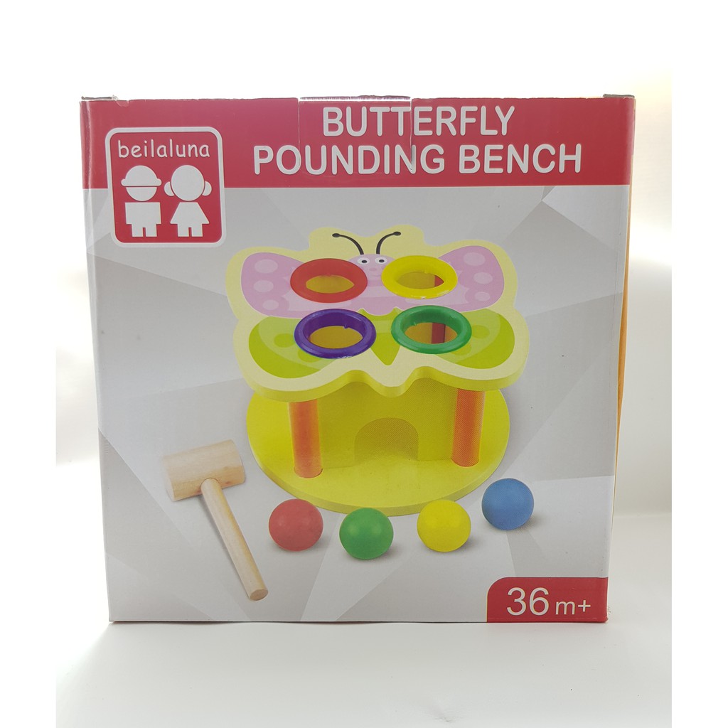 MAINAN EDUKASI ANAK BUTTERFLY POUNDING BENCH