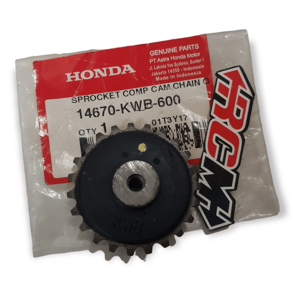 14670-KWB-600 GEAR GER GIR GIGI SPOKET SPROCKET SPROKET CAM CHAIN KETENG GUIDE POMPA OLI OIL OLIE BLADE BLAD LAMA OLD REVO 110 KARBU OLD LAMA REVO FI F1 ORI ORIGINAL HONDA AHM HGP ASLI