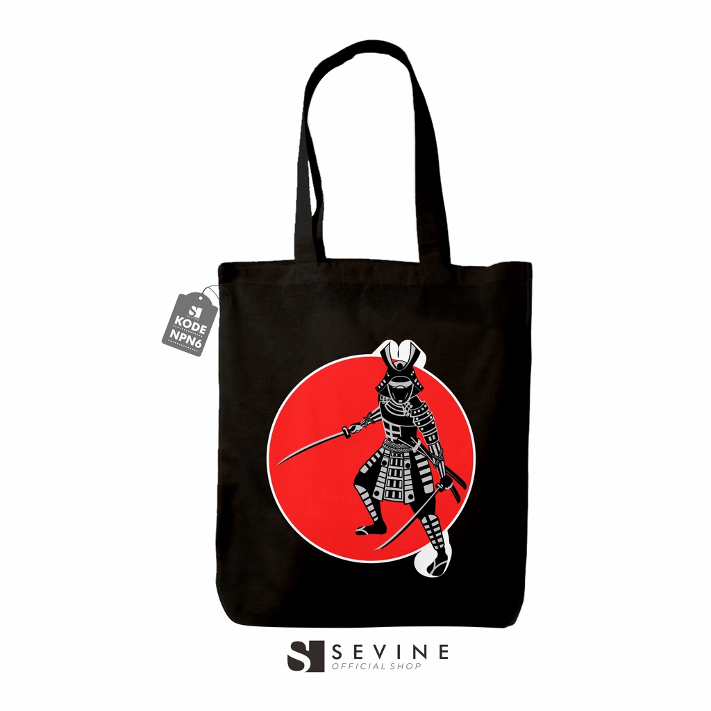 Sevine Totebag Tas Wanita Tote Bag Resleting Japanese Black Series Hitam - NPN6