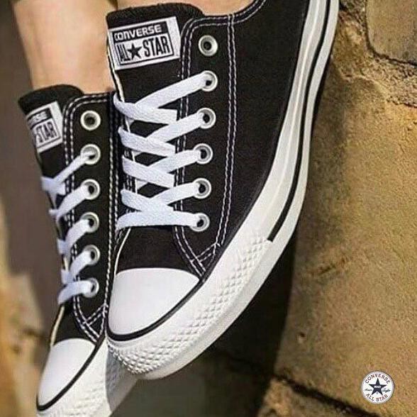 ✺ [GRADE ORIGINAL] SEPATU CONVERSE ALLSTAR ALL STAR FULL HITAM PUTIH POLOS BLACK WHITE PREMIUM VIETN