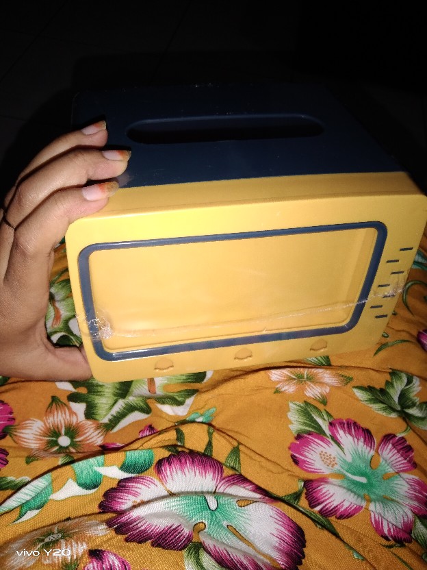 Kotak Tisue Bentuk Desktop Tv Multi Fungsi. Tisue Box Dengan Holder Kardus Warna Biru