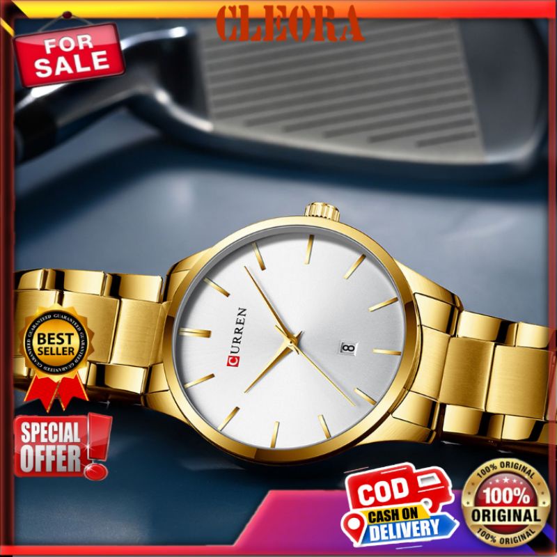 Jam Tangan Pria CURREN New Analog Stainless Steel Chronograph Aktif  Jam Tangan Original Jm Arloji A