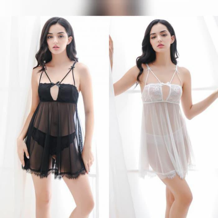 ACL1001 Sexy Lingerie Baby Doll Transparan Baju Tidur Seksi Wanita
