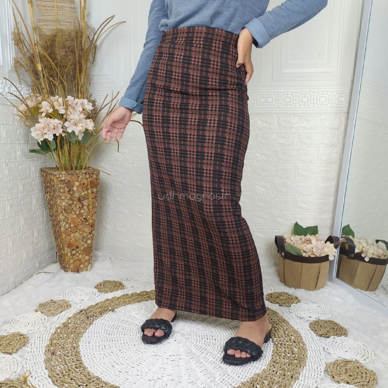 (UDHMA) ROK SPAN TARTAN/ROK KOREAN STYLE/ROK SPAN TARTAN PANJANG