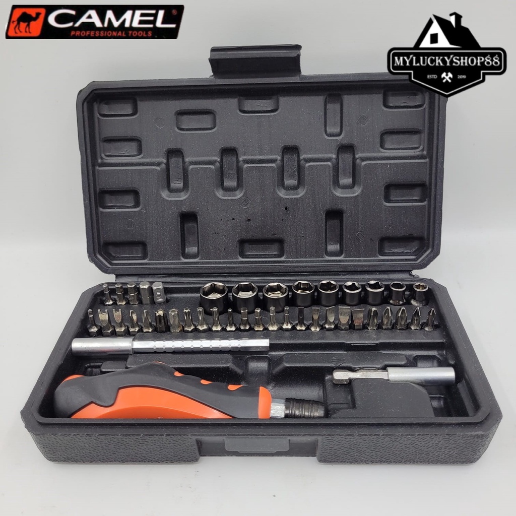 Camel Set 43Pcs Mata Obeng Kunci Sock 43 in 1 Box Screwdriver Sok