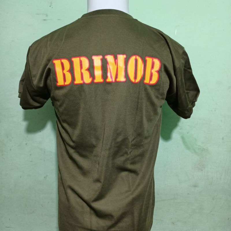 KAOS BRIMOB WARNA HITAM/HIJAU UKRN.M.L.XL.XXL