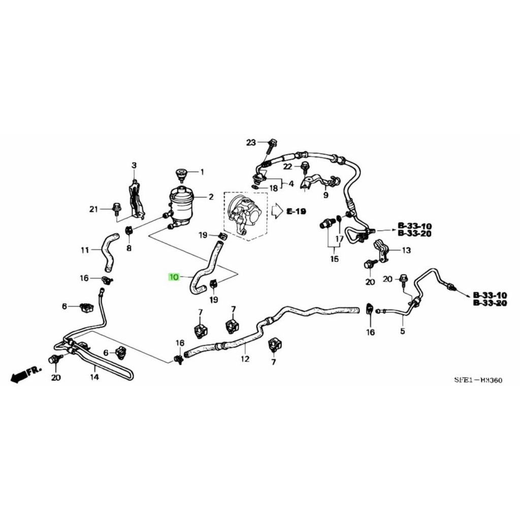 53731 SFE Hose Selang Tabung Power Steering Stir Stiur Honda Odyssey RB1 2004 2005 2006 2007 2008 2400cc