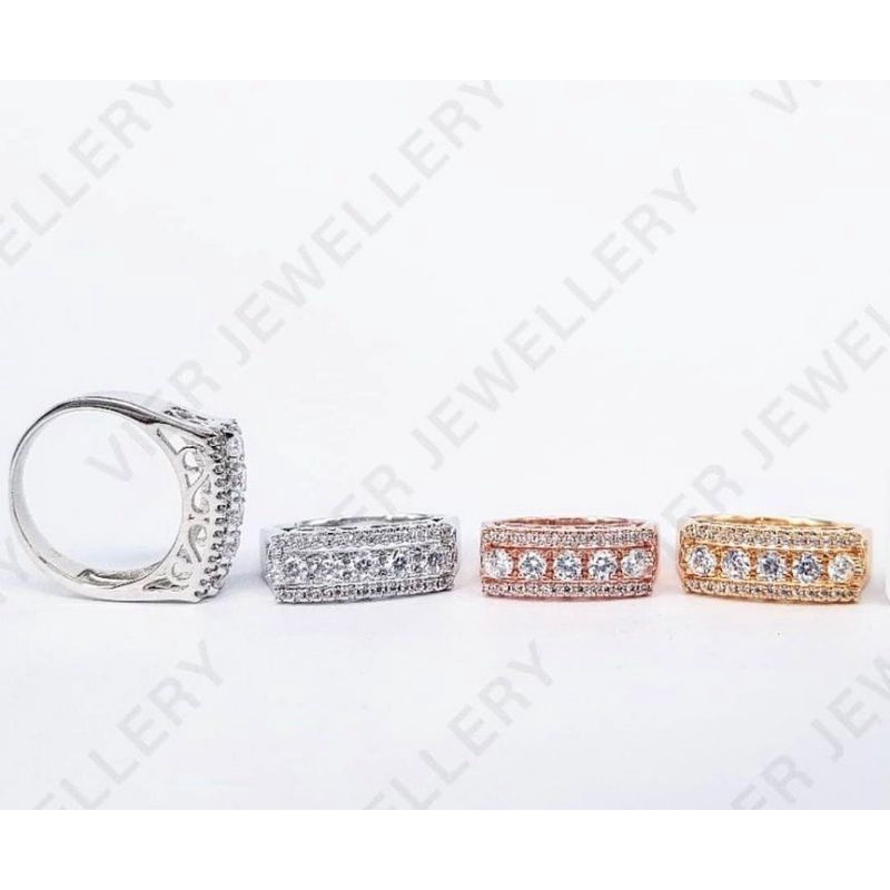 cincin listring kode 007611 replika berlian Lapis emas