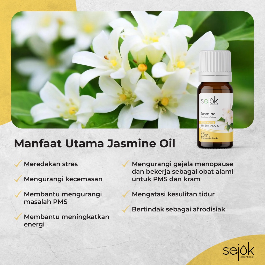 SEJUK Jasmine Essential Oil / Minyak Melati Aromterapi Pure 100% - 10ml