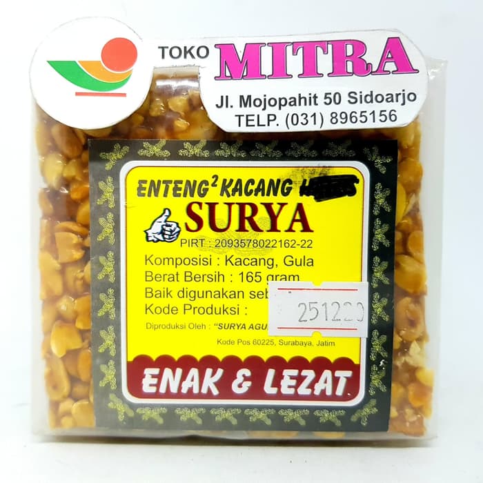 

SURYA TENG ENTENG KACANG 165gr | TING ENTING TANAH MANIS JAHE CAMILAN