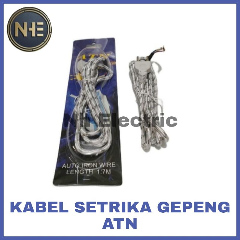 Kabel Strika Gepeng Isi 2 Atn - Kabel Gosokan 2 Jalur Atn - Kabel Setrika Auto Iron Wire 1,7M Atn