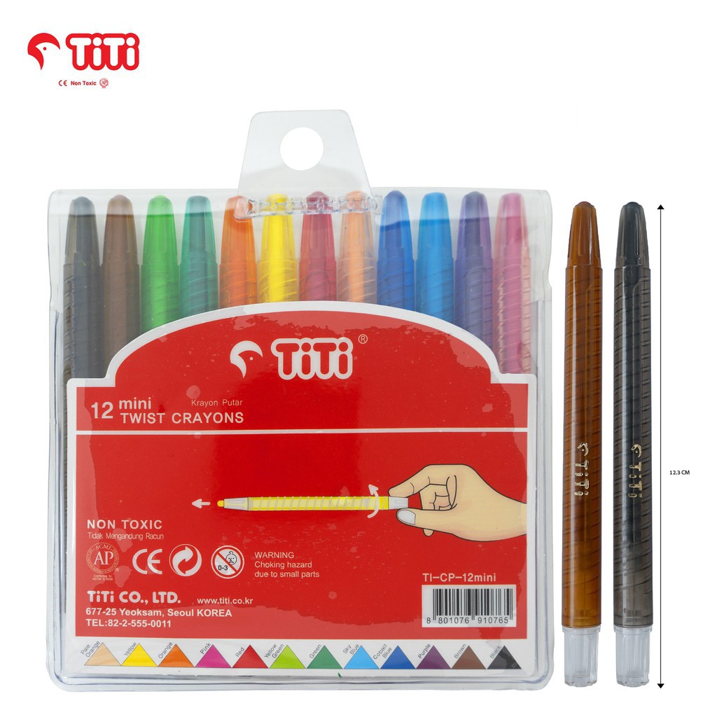 

Twist Crayon / Crayon Putar TiTi TI-CP-12 Mini / 12 Warna