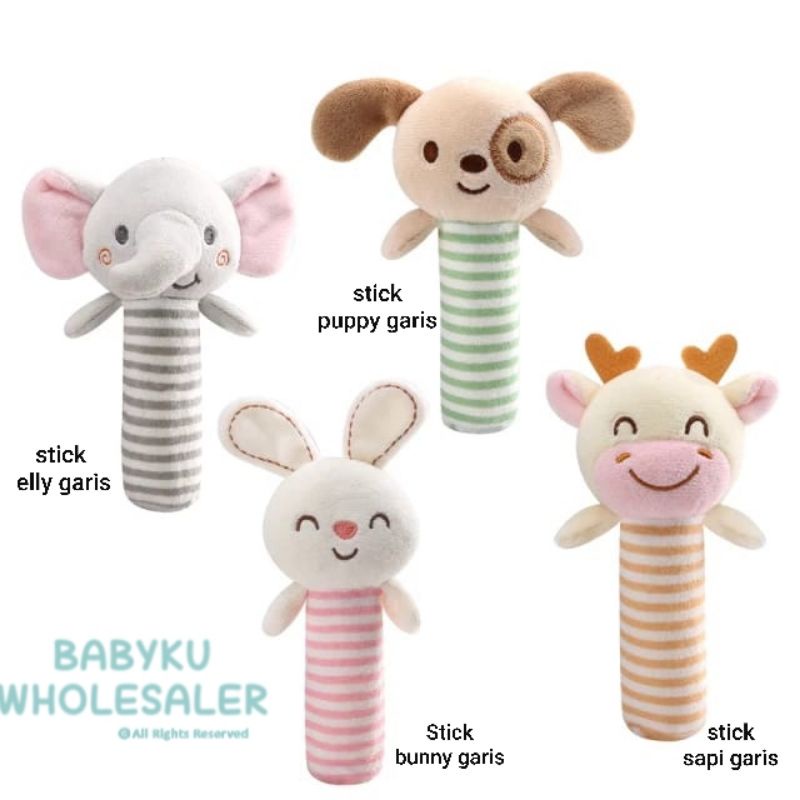 Rattle stick boneka tangan mainan bayi / Mainan musikal bayi