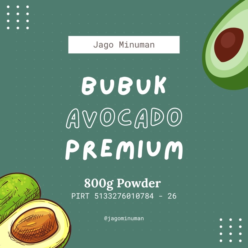 

AVOCADO BUBUK MINUMAN PREMIUM 800g (SPECIALTY POWDER, JAGO MINUMAN)