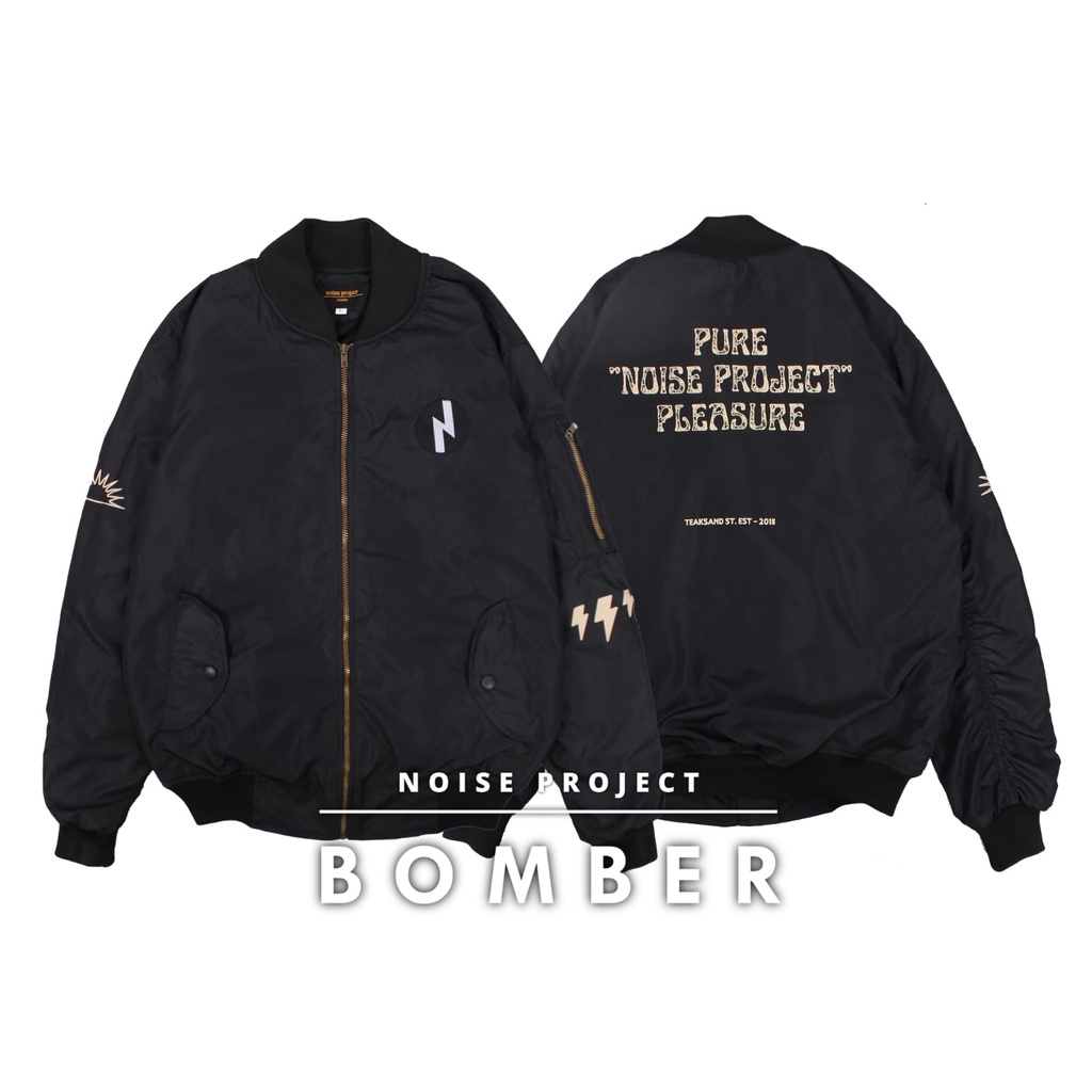 Jaket Bomber Parasut Pria Noise Hitam/Jaket Bomber Pria/Jaket Motor Pria/Jaket Unisex