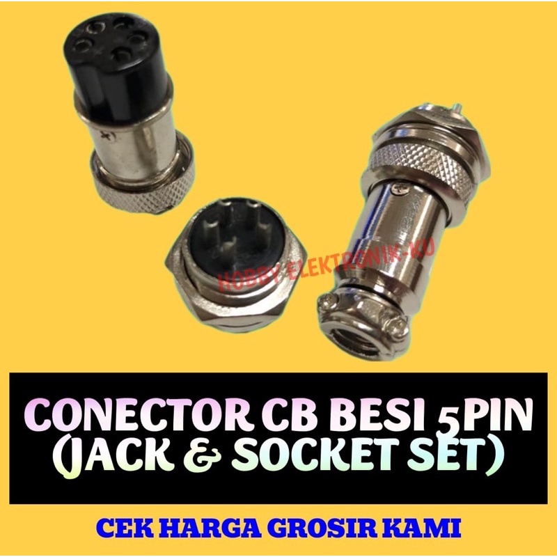 CONECTOR CB 5PIN BESI JACK + SOCKET SET