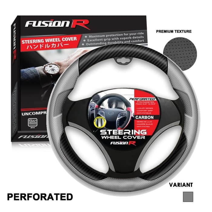 Cover Stir Sarung Stir Setir Mobil Sporty Premium FUSION R - PERFORATED carbon Comfort Grip