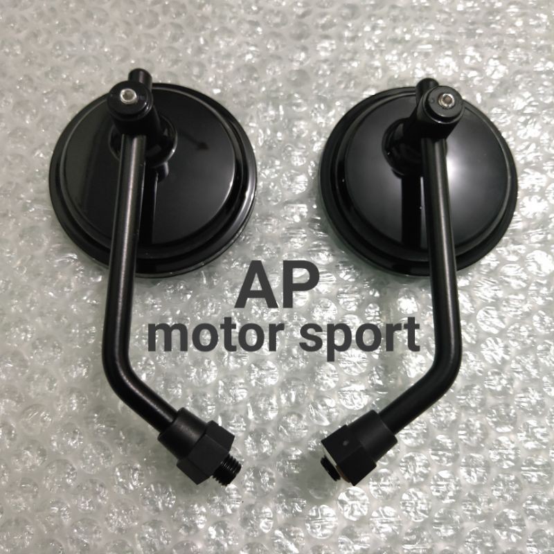 spion bulat mini hitam kaca datar honda yamaha