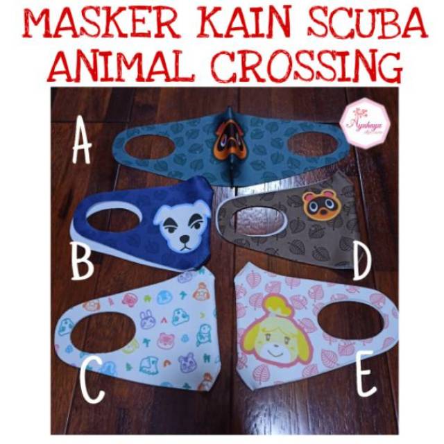 MASKER KAIN SCUBA MOTIF ANIMAL CROSSING EDITION NEW NORMAL ANTI POLUSI ANTI BAKTERI