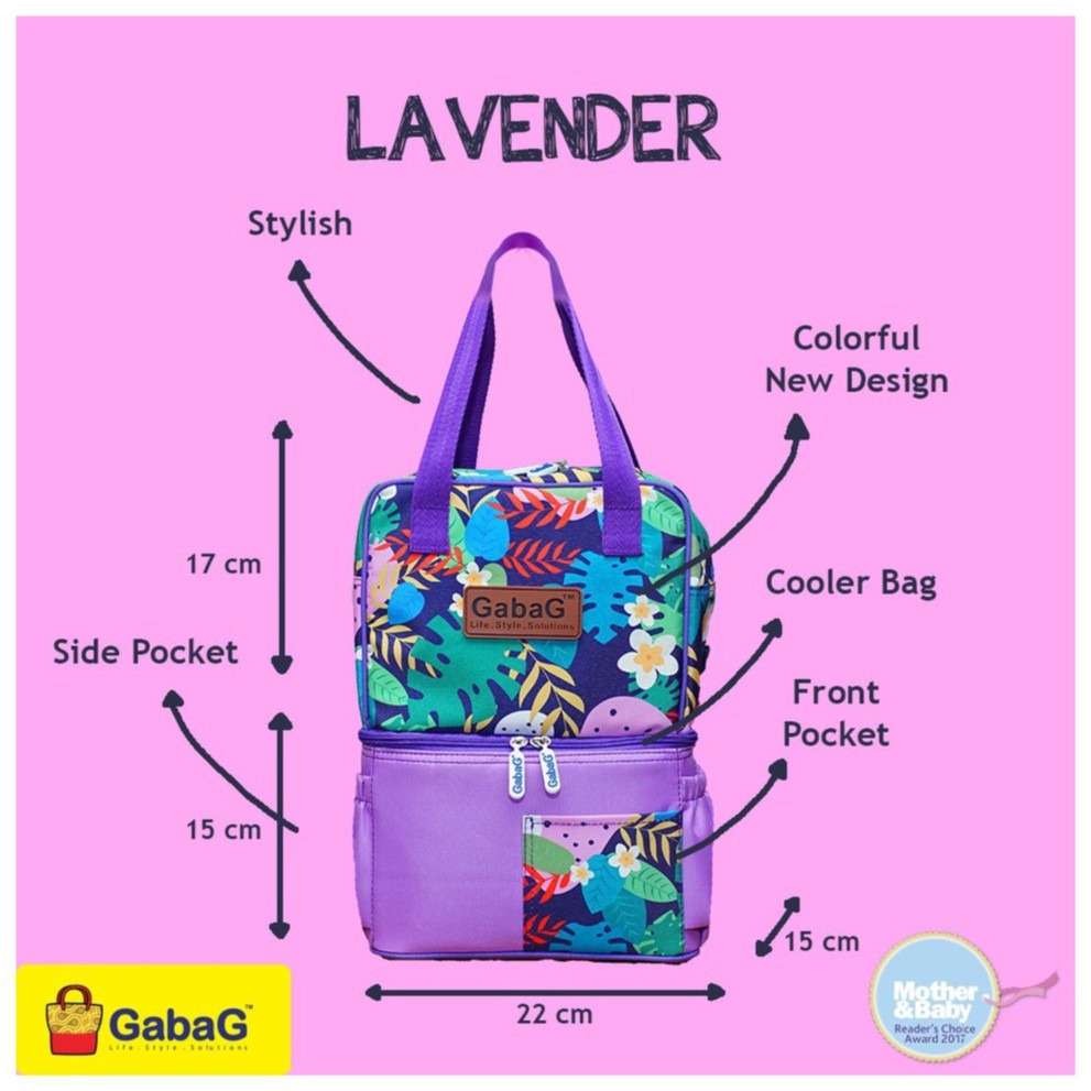 mygabag - 1 KG - Gabag Cooler Bag POP Ceri,  Nuri, Gendis, Lavender - Tas Asi - Free 2 Ice Gel