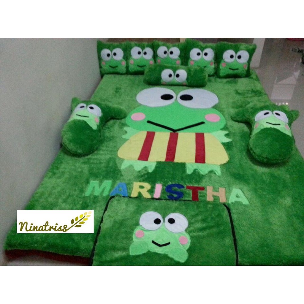 Karpet Karakter Bulu Rasfur Murah INOAC 5cm Uk 150x200 Motif Keroppi