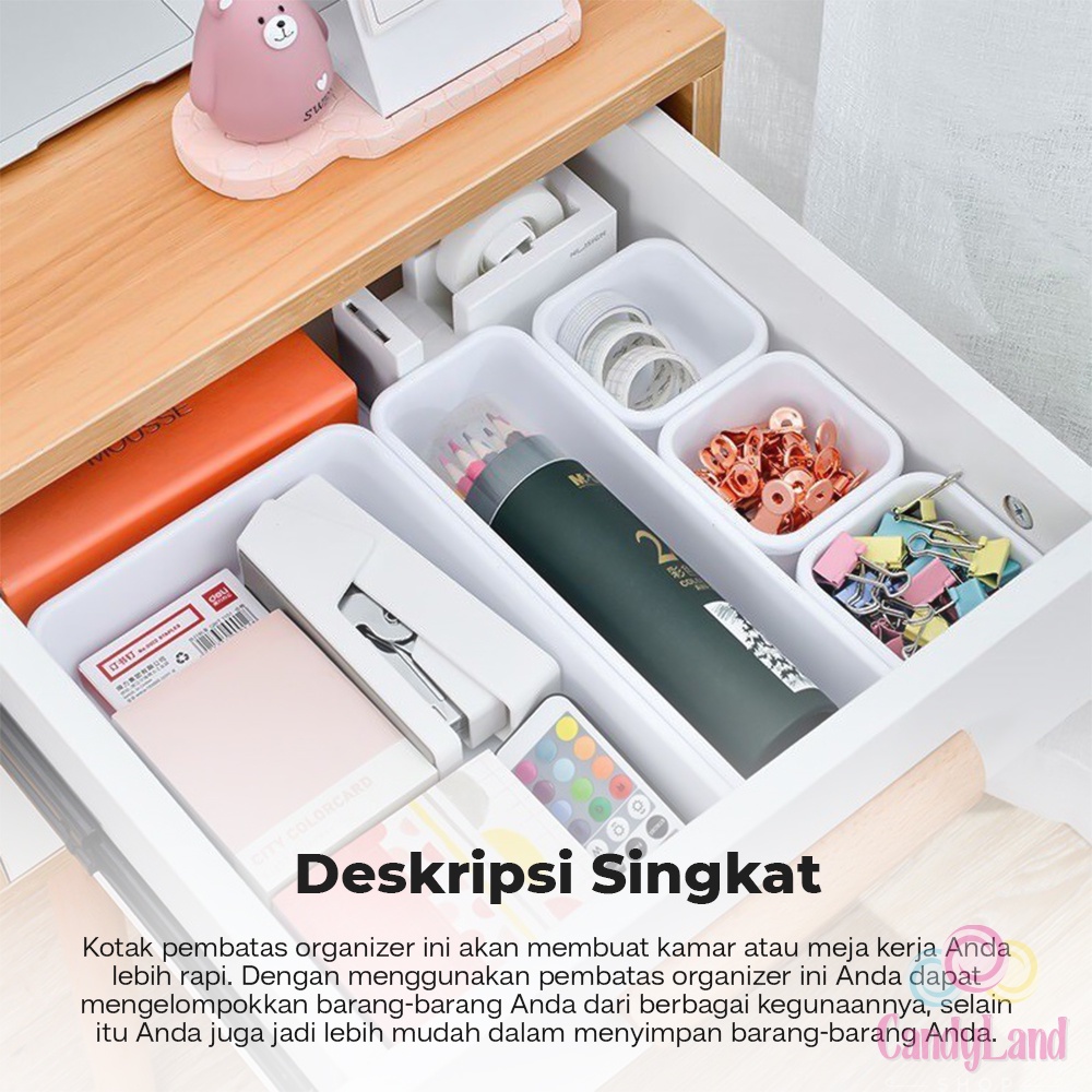 Kotak Pembatas Sekat Laci Kotak Penyimpanan Make Up Divider Case Organizer 8 Pcs