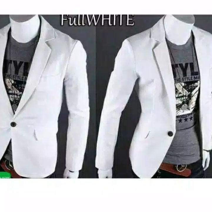 ✥ Jas Pria Blazer Putih / Jaz Blezer Nikah Resmi Semi Wool / Bleser Formal Kantor Premium Cowok ➯