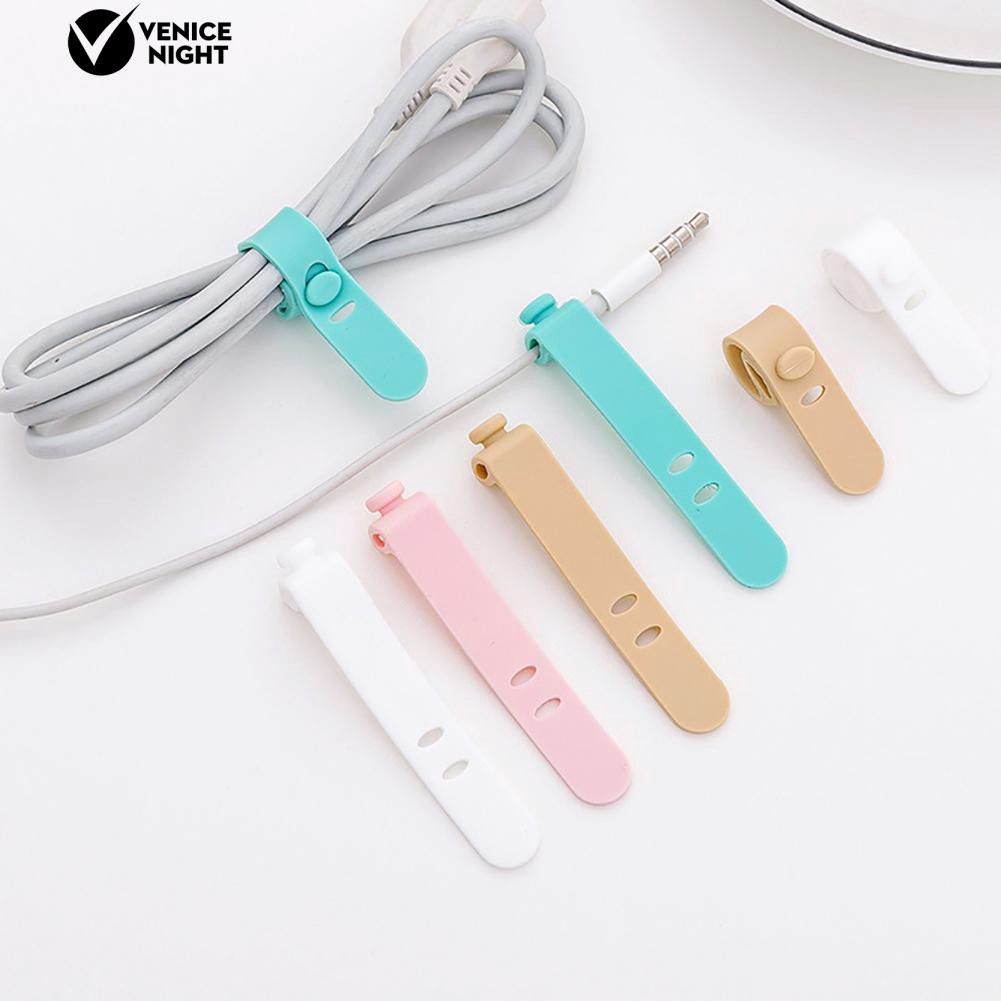 4Pcs / Set Winder Organizer Kabel Earphone Bahan Silikon