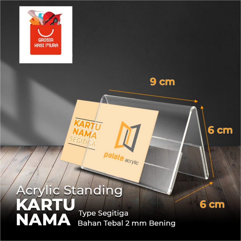 

Acrylik / Akrilik kartu nama segitiga / akrilik name card holder 2sisi / name tag