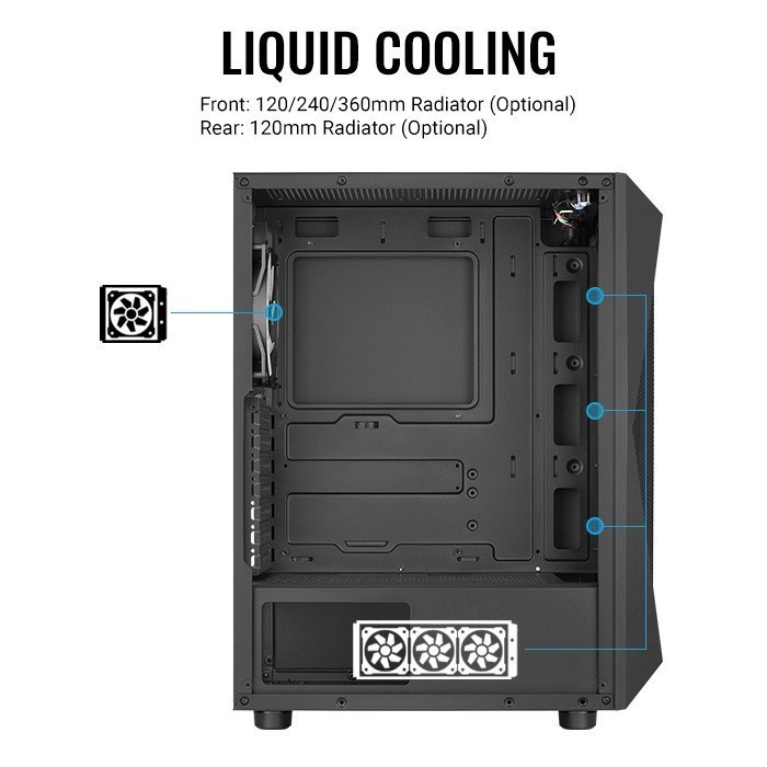 CASING AEROCOOL FALCON V1 - FREE 4 FAN FRGB - MESH ATX GAMING CASE