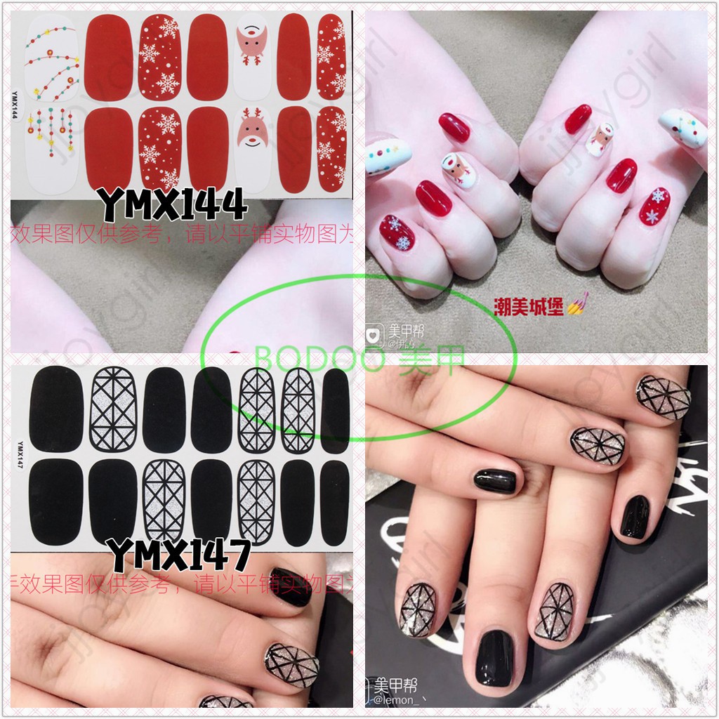 &lt;Jjoygirl&gt;YMX Nail Sticker Motif / Sticker Kuku / Stiker Kuku / Nail Stiker Glitter / Stripes Design