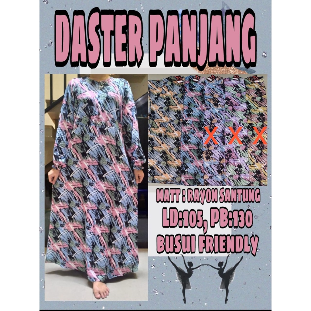 GAMIS RAYON DASTER PANJANG HOMEY DRESS TERLARIS / GAMIS MUSLIM SYARI MOTIF TERBARU HARGA GROSIR