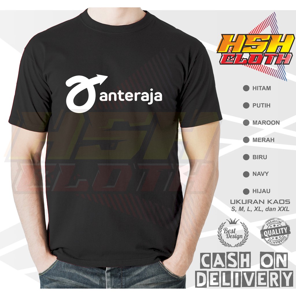 Baju Kaos Distro Anteraja ekpedisi paket Perusahaan Bisa Custom - HSHCloth