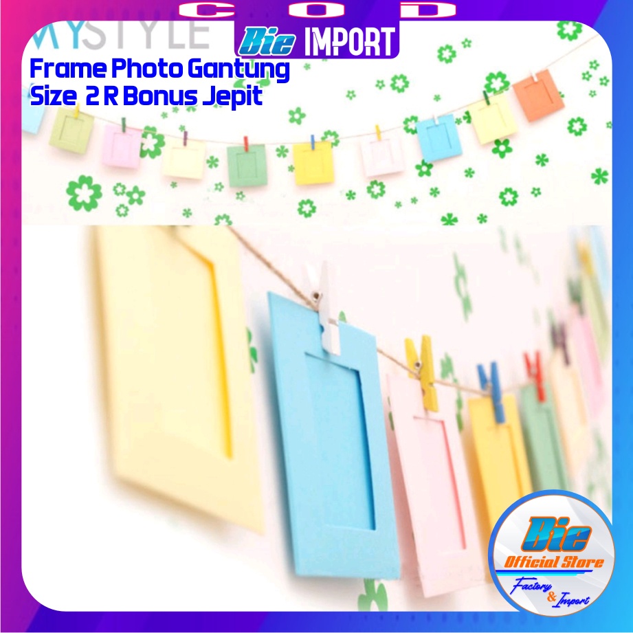 Frame Foto Gantung 2 R Bonus Jepit Foto Impor Best Seller