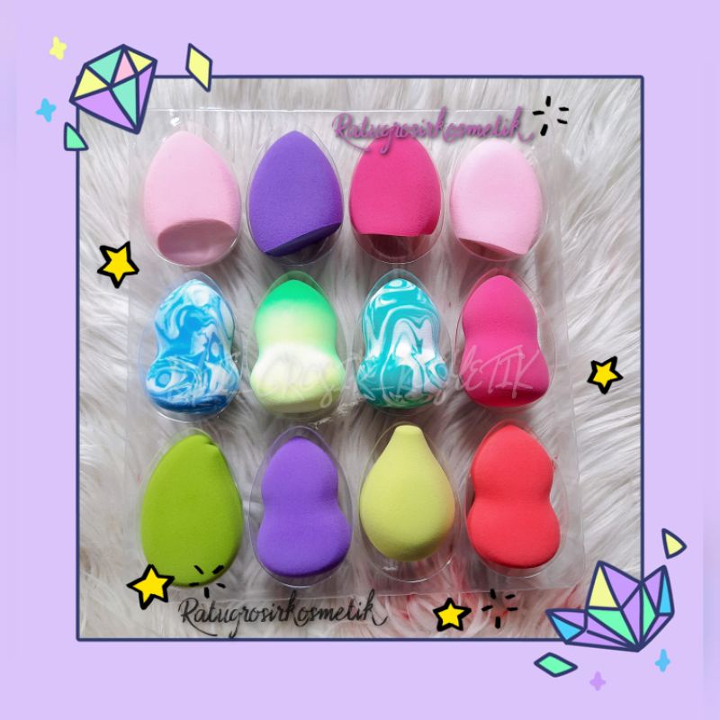 PROMO!!!BEAUTY BLENDER SUPER LEMBUT/MAKE UP SPONGE/SPONGE PUFF 1 SET ISI 12 S-12