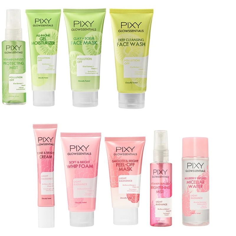 PIXY Glowssentials Light Radiant &amp; Pollution Off Mist, Micellar Water, Face Wash Mask Glow