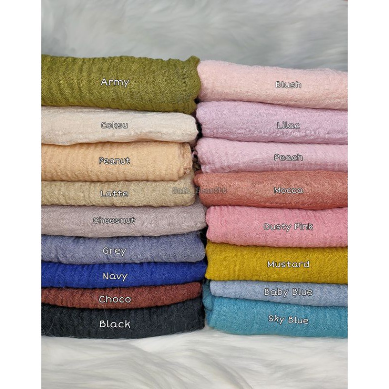HITAM READY || HIJAB Best Seller PASHMINA CRINKLE / KRINGKEL - PASHMINA LAVANYA / NEGRO / KUSUT IMPOR-2
