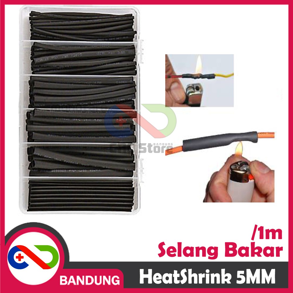 HEATSHRINK 5MM HEAT SHRINK SELANG BAKAR SELONGSONG BAKAR TUBING PER 1 METER