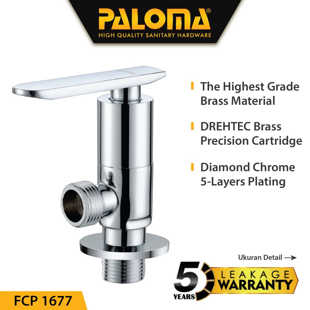 PALOMA FCP 1677 Keran Stop Toilet WC Jet Shower Valve Tembok Kran Air