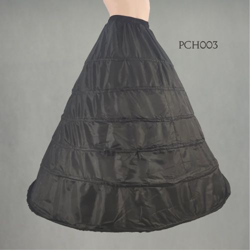 [TOKO TERPERCAYA] PETTICOAT PENGEMBANG GAUN ROK HITAM BALL GOWN 6 RING PCH003