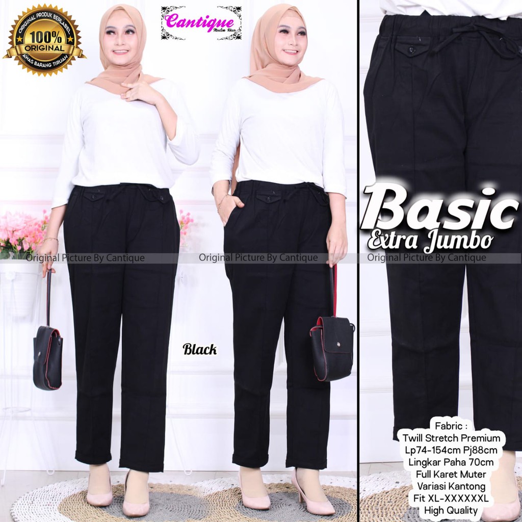 basic extra jumbo celana bahan by cantique