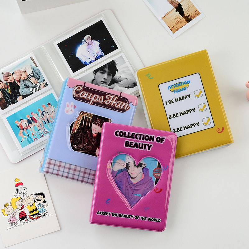 Cartoon Heart Album Holds 64 Mini Photos Instax Album Photo Album for Mini  &amp; Name Card 7s 8 25 50s Mini Photo Album