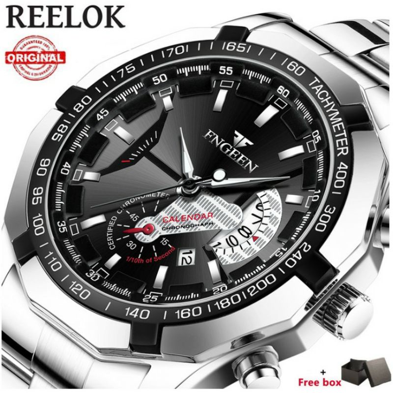 【Stok Siap】✅COD Jam Tangan Pria Anti Air Original FNGEEN 5080 Luxury Stainless Steel